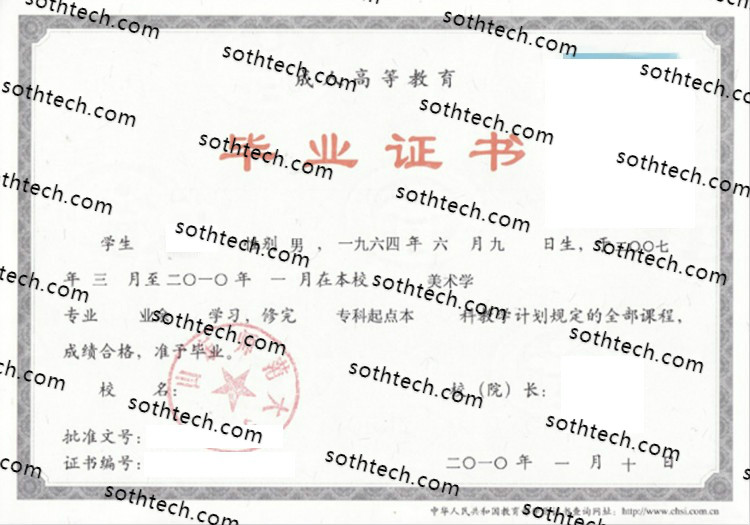 2010成教山东师范大学毕业证样本