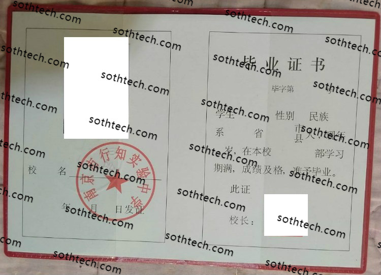南京市行知实验中学毕业证样本