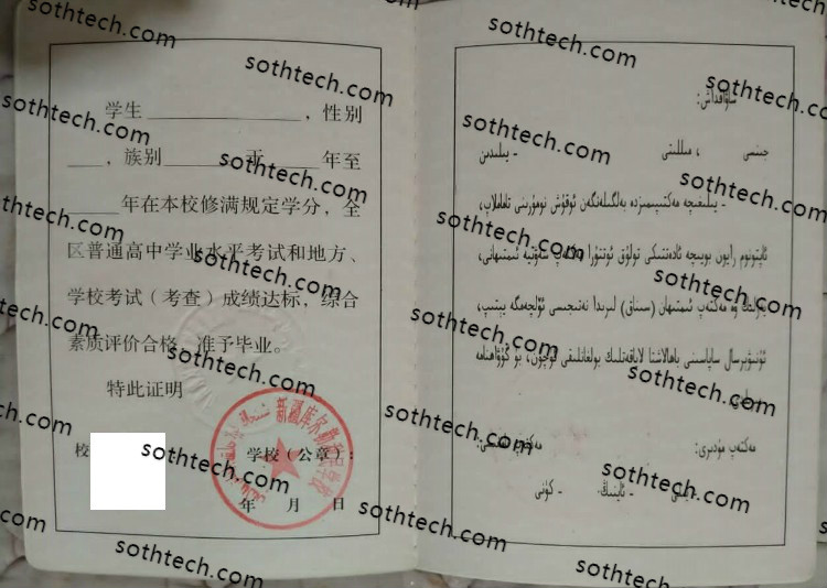 新疆库尔勒利民学校毕业证样本