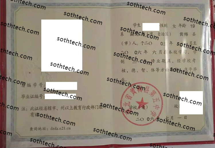 2006湖北省黄梅县第五中学毕业证样本