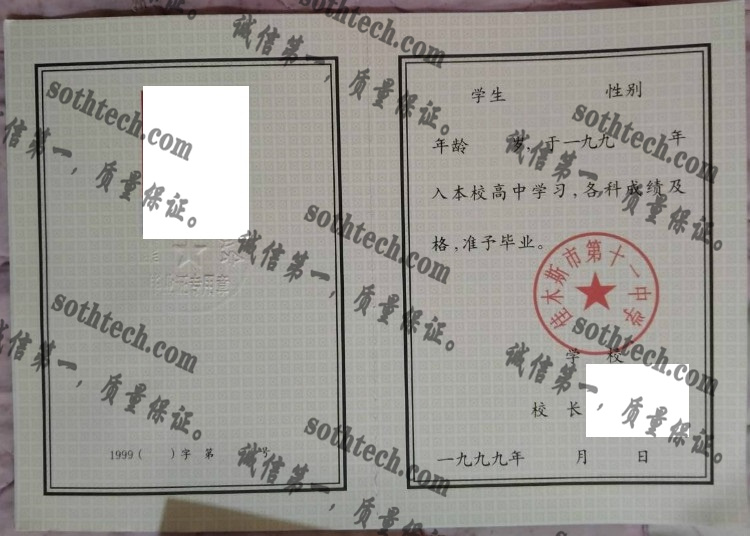 佳木斯市第十一中学毕业证样本