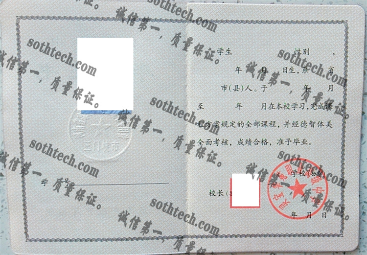 灵宝花苑职业高级中学毕业证样本