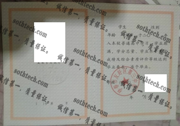 伊春市友好区第三中学毕业证样本