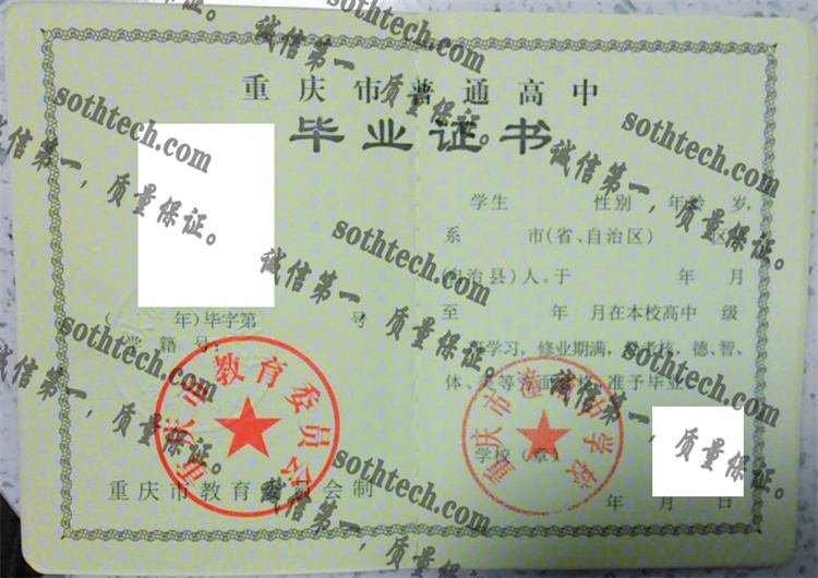 重庆市潼南中学校毕业证样本